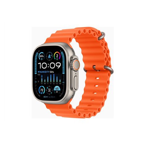 Apple Watch Ultra 2 GPS + Cellular, 49 mm tytanowa obudowa z pomarańczowym paskiem oceanicznym Apple Ultra 2 Inteligentny zegare